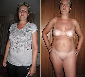 Amateur photos of mature lady before and after